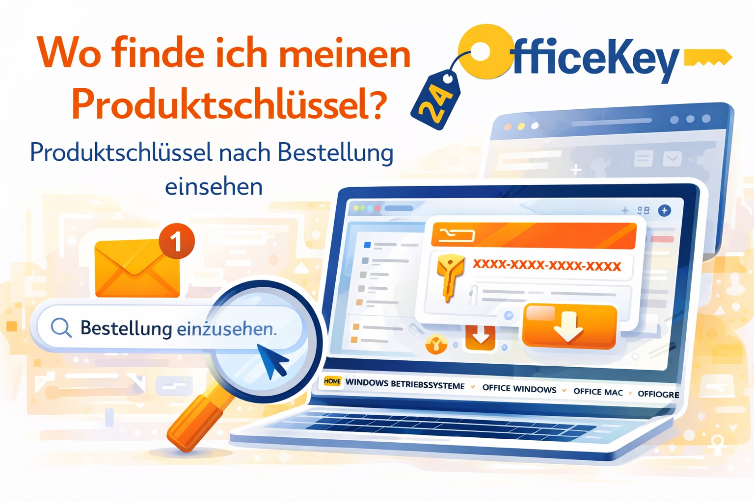 Wo finde ich meinen Produktschlüssel oder Download?