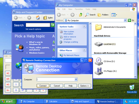 Windows XP Professional Software von 1A-Lizenz, auf dem Bildschirm sichtbar, mit Desktop-Hintergrund und Startmenü.