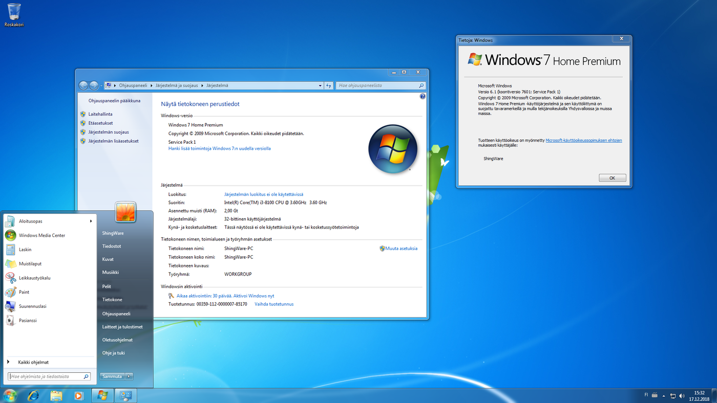 Windows 7 Home Premium 32/64 bit 