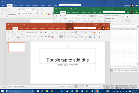 Microsoft Office 2019 Professional Plus Software-Box für Windows, mit Office-Programm-Icons auf der Verpackung
