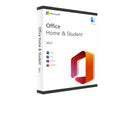 Microsoft Office 2021 Home and Student für Mac Software-Box mit Office-Apps auf dem Bildschirm, Microsoft-Branding sichtbar