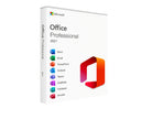 Microsoft Office 2021 Professional Vollversion für Windows, Software-Box mit Office-Anwendungen, Microsoft-Branding sichtbar