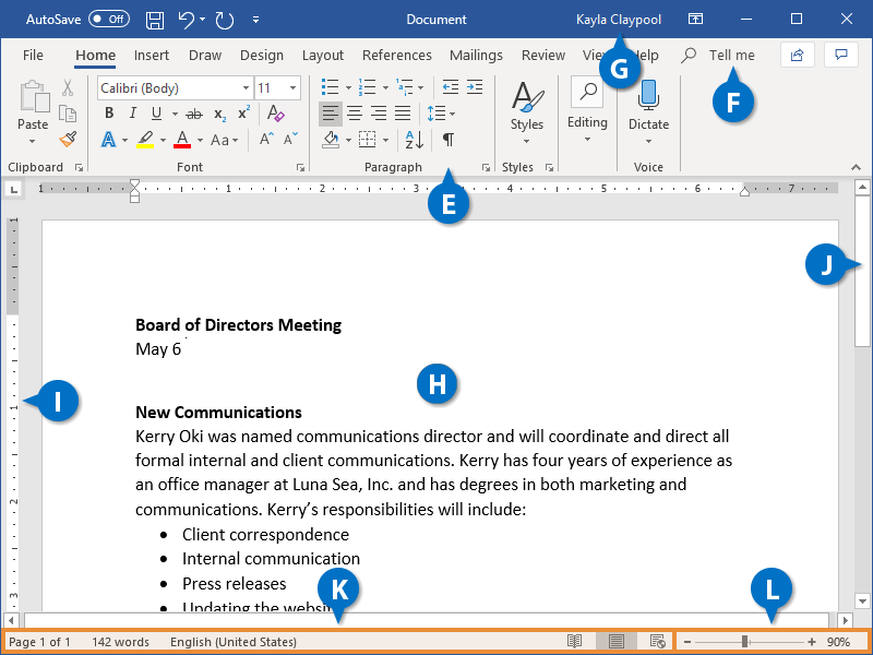 Microsoft Word 2021 for Windows interface, showcasing the main screen layout and navigation features.