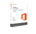 Microsoft Office 2016 Home & Student software box with key features, designed for Windows computers.