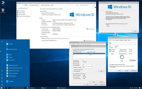 Microsoft Windows 10 Pro für Workstation, Software-Produktbild mit Desktop-Interface und Windows-Logo