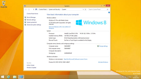 Microsoft Windows 8.1 Professional Software-Produktbild, Box mit Download-Option, modernes Design, für PCs geeignet