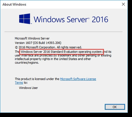 Microsoft Windows Server 2016 Standard Installationsbild, zeigt Server-Software auf einem Computerbildschirm