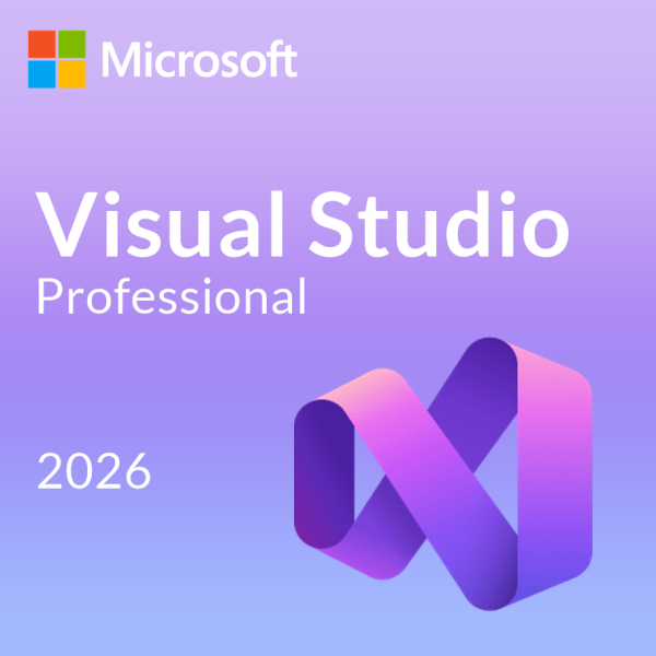 Microsoft Visual Studio 2026 Professional Software-Box auf einem Desktop, Windows-kompatibel, mit Entwickler-Tools und Programmierumgebung